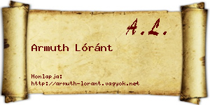 Armuth Lóránt névjegykártya