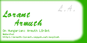 lorant armuth business card