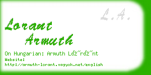 lorant armuth business card